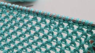 Merserize İple Mevsimlik Ajurlu Kolay İki Şiş Örgü Modeli Anlatımı Knitting Crochet