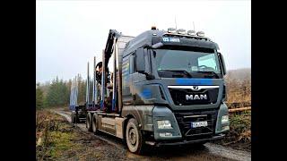  MAN TGX 33.510 6x4 • Timber truck • Loading wood in forest • fast loading • Mause Holztransporte 