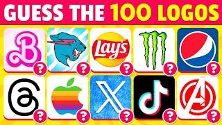 Guess the Logo in 3 Seconds ⏰  100 Famous Logos  Logo Quiz