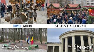 Christmas market in Aachen Germany  RELAXING SILENT TRAVEL VLOG #11