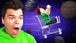 I Launched To SPACE In A Shopping Cart Roblox
