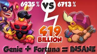 GENIE + Fortuna is INSANE = Easy 419 Billion  PVP Rush Royale