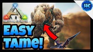 Ark survival evolved - How to tame a rock golem solo EASIEST METHOD