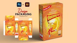 custom product Packaging design and dieline  Adobe Photoshop & Illustrator