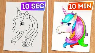 INCREDIBLE ART TRICKS AND CRAFTY DIY IDEAS  Amazing Drawing Challenges By 123 GO Like