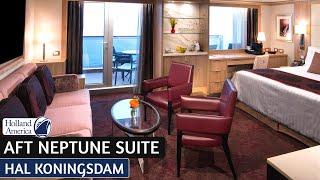 HAL Koningsdam  Aft-Facing Neptune Suite Full Tour & Review 4K  Holland America Line