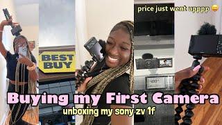 BUYING MY FIRST CAMERA   Sony Zv1f + unboxing