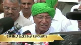 Chautala backs khap panchayats