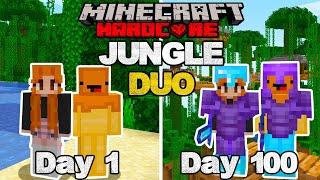 We Survived 100 Days Of HARDCORE Minecraft In A JUNGLE ONLY World As A DUO... Heres What Happened