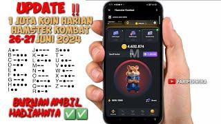 UPDATE KATA SANDI KOMBAT HAMSTER HARI INI 26 JUNI #hamsterkombat #hamstergame #hamsterkombatupdate