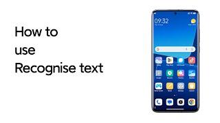 How to use Recognise text