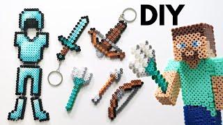 Easy DIY Minecraft Perler Bead Keychains & Magnets