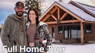 Welcome Inside Our DIY Concrete Log Cabin  Full Home Tour