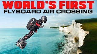 Crossing English Channel on Flyboard Air Jet Hoverboard