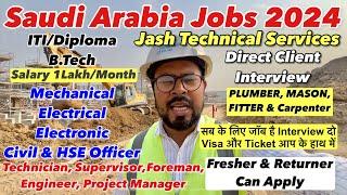 Saudi Arabia Jobs 2024  Good Salary  Employment Visa  Direct Interview