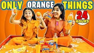 Using only *ORANGE* Things for 24 Hours Challenge ​⁠#samayranarula #challenge #colorchallenge