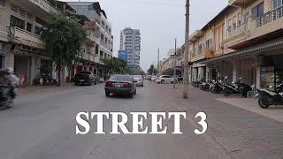 WALKING TOUR ALONG STREET 3 IN BATTAMBANG TOWN IN THE EVENINGដើរតាមផ្លូវលេខ៣ក្នុងក្រុងបាត់ដំបង។