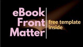 What to Include in the eBooks Front Matter Section