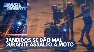 Bandidos se dão mal durante assalto a moto