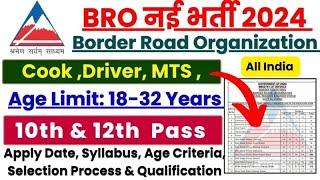 BRO Recruitment 2024  BRO New Vacancy 2024  BRO नई भर्ती 2024-25  Cook Electrician &#crpf