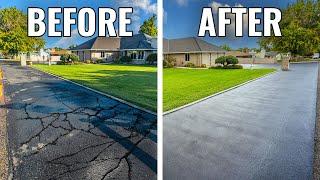 ONE DAY Asphalt Repair  Resurface Asphalt Yourself Including Cracks