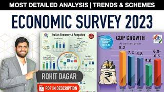 Economic Survey 2023 Explained in Detail  Critical Analysis  Schemes & Trends  Rohit Dagar