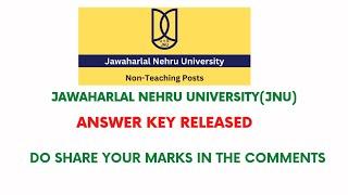 Jnu non teaching exam answer key 2023 l  jnu junior assistant answer key l