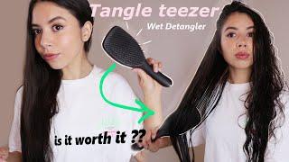 I tried TANGLE TEEZER  Wet Detangler Hair Brush on long hair  review and test  must have ?