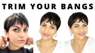 TRIM YOUR BANGS AT HOME WISPY TEXTURED BANG HAIRCUT TUTORIAL YOU CAN DO YOURSELF  Lina Waled