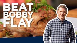 Bobby Flay Makes Half Roasted Chicken with Pancetta Bread Salad  Beat Bobby Flay  Food Network