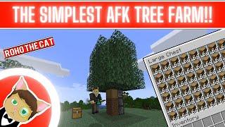 Minecraft Java - The Simplest AFK Tree Farm - Oak Birch Spruce Jungle Acacia - No TNT