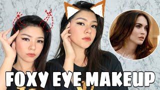 TRYING THE FOXY EYE LOOK IG MAKEUP TREND Pasado nga ba? #igmakeuptrend #foxyeyelook