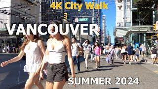 DOWNTOWN VANCOUVER WALK - Summer 2024 in Vancouver Canada