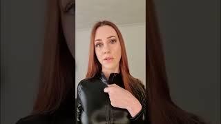 Dominatrix catsuit zipper asmr girl