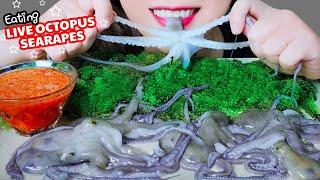 ASMR EATING LIVE OCTOPUS X SEA GRAPES  CRUNCHY CHEWY EATING SOUNDS  LINH-ASMR