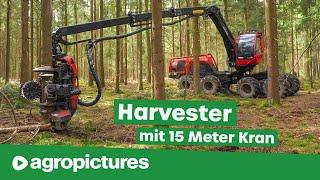 Harvester mit XXL Kran im Einsatz  Komatsu 931 XC mit Impex Kranumbau für schonende Holzernte