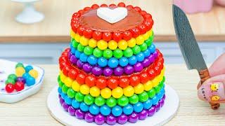 Beautiful Miniature Colorful Cake  Miniature Rainbow Chocolate Cake Decorating Ideas  Lotus Cakes