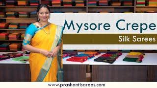 Mysore Crepe Silk Sarees  Prashanti  3 September 2023