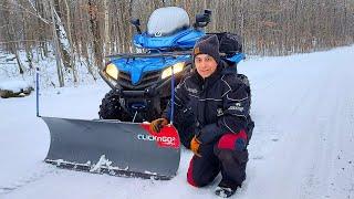 First Snow Plowing with ATV This Winter  Plus Tree Cutting and Chores