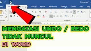 Langkah-langkah Mengatasi Menu Undo  Redo Hilang di Microsoft Word