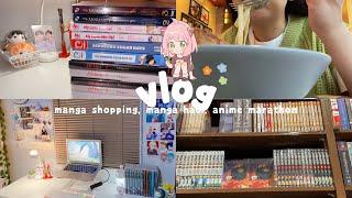 manga shopping + haul korean grocery anime and chill at home  vlog