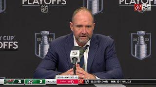 Pete DeBoer Gives Update on Joe Pavelski following OT Loss in Game 1