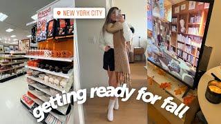 getting ready for fall in nyc try-on haul target shopping decor being basic