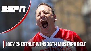 Joey Chestnut downs 62 hot dogs at 2023 Nathans Famous Hot Dog Contest to win 16th title 