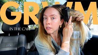 GRWM in the car Sunset Pickle Ball + Grocery Shopping w Alisha