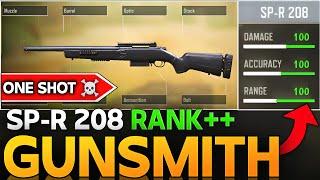 “ONE SHOT” SP-R 208 BEST RANK GUNSMITH IN CALL OF DUTY MOBILE  BEST SP-R 208 GUNSMITH COD MOBILE