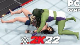 WWE 2K22  WONDER WOMAN V SHE-HULK  Requested Iron Woman Match 60 FPS PC