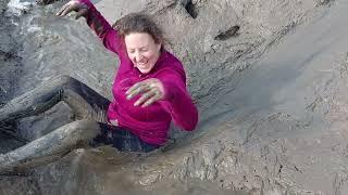 Getting messy and mud sliding