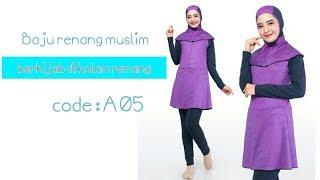 a05 baju renang cantik dan murah baju renang wanita muslim ungu_top swimwear