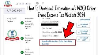 How To Download Intimation Letter us 1431 Order From Income Tax Website 2024